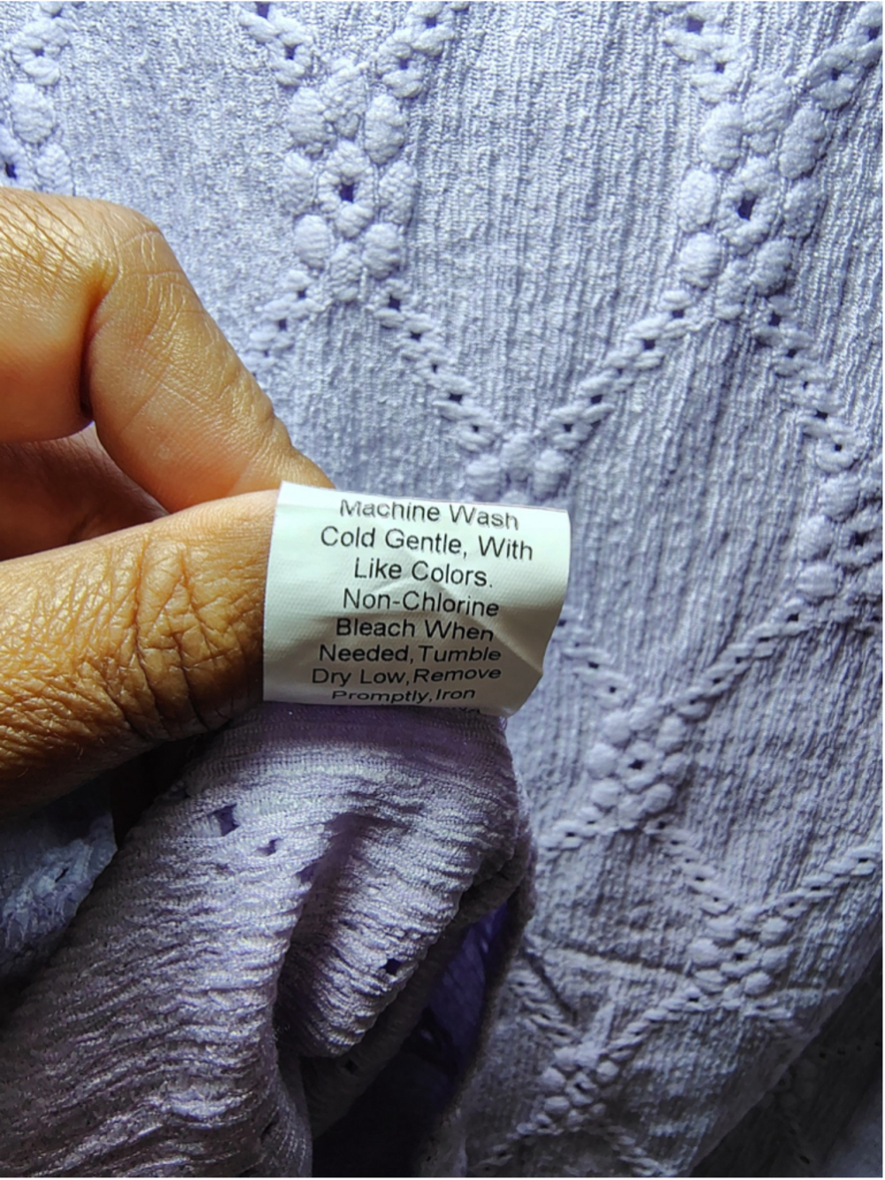 Falechay 2XL Lavender Eyelet Blouse NWT Plus Size Lilac Textured Top - Picture 5 of 10